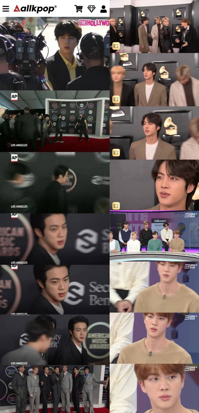 방탄소년단 진, '가장 잘생긴 92년생 K팝 아이돌' 1위..'비주얼 킹'