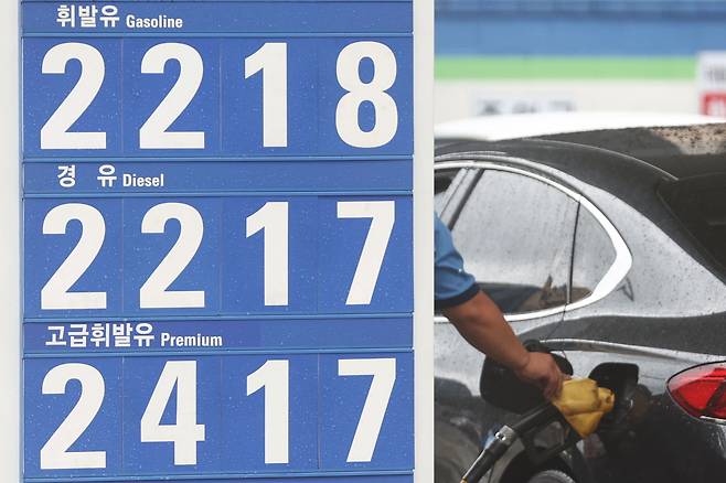 지난 28일 서울 시내 주유소에서 직원이 주유를 하고 있다./연합뉴스
