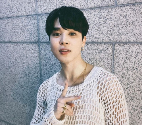 피쉬네트 니트를 착용한 BTS 지민/사진=지민 공식 인스타그램 계정