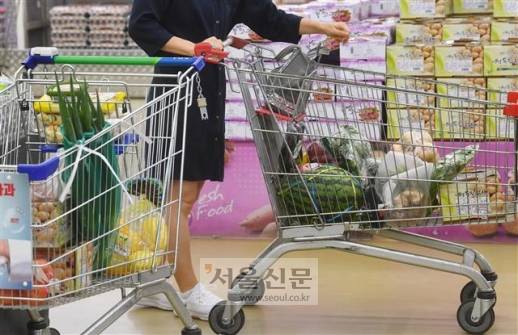 대형마트가 의무휴업일 때 온라인 배송도 안되는 규제를 완화하는 방안이 검토중이다. 사진은 서울 시내 대형마트에서 장을 보는 시민들. 안주영 전문기자