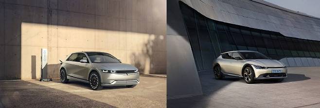 현대자동차 전기차 아이오닉5(왼쪽)와 기아 EV6.(사진=현대차, 기아)