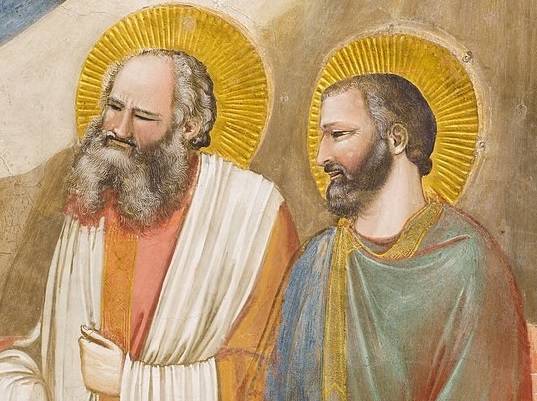 조토, 그리스도의 죽음을 슬퍼함(애도·일부 확대), 1304~1306년경.