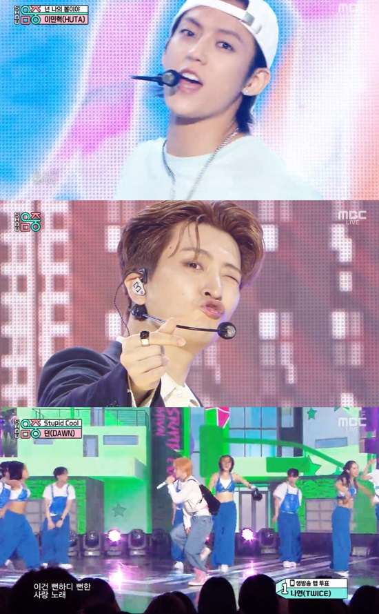 Lim Young-woong topped the first week of July Show! Music CoreMBC Show! Music Core was broadcast on the 2nd, with Special MC TWICE Dahyun and Min-Ju in charge, and Lim Young-woong took first place.The top candidate on the day was TWICE Nayeons POP! (pop!), BTS Yet To Come (formerly two come) and Lim Young-woongs Can I Meet Again?Dahyun, who was in charge of the special MC for two weeks, said, Thank you Min-Ju for coming together, and I was watching you live in two years.Nayeon will support her solo activities a lot, and we will visit TWICE in full this year, so please look forward to it. Sunmis comeback stage, which released the new digital single Heart Burn on the 29th of last month, was also held.Rise is up is a song that tells the hot love story of midsummer, and it is known as the daytime version of Portrait Night.A comeback stage for Bitubi Lee Min-hyuk (HUTA) was also released, boasting a variety of charms with the stage of the title song BOOM and the song Youre My Spring.Gods Seven gifted released a new song SUGAR with a sweet voice. SUGAR is a dance pop song with a tense guitar sound and trendy drums.Dawn performed her most confident new song, Stupid Cool, which she made herself; Dawn, who took to the stage in white croppies and jeans, filled the stage with a refreshing feel.On the other hand, Show!Music Core includes Sunmi, Lee Min-hyuk (HUTA), Gifted, Nayeon (TWICE), Dawn (DAWN), KARD, Kepler (Kep1er), DRIPPIN (Dripin), OMEGA X, PIXY (Pixie), TAN, CLASS:y (Clarcy), ICHILLIN (ICHIN), L. Apilus, XG, appeared.Photo: MBC broadcast screen