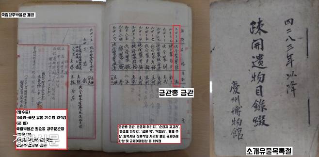 1950년 7월25일 국립박물관 경주분관에 국방부 제3국장 김일환 대령이 찾아와 “경주 분관 소장 유물들을 소개(疏開·분산 이동)하라”는 이승만 대통령의 명령을 전했다. 한국전쟁 당시 해외(미국) 피란유물로 선정된 국립박물관 경주분관 국보급 유물들. 금관총 금관과 허리띠 등 139점이 낙점되었다.