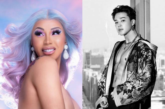 '카디비 최애' 방탄소년단 지민, 세계적 래퍼도 반한 '수퍼 셀럽'..컬래버 '기대UP'