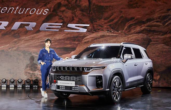 SsangYong Motor holds a media showcase for its Torres model in Incheon on Tuesday. (SsangYong Motor)