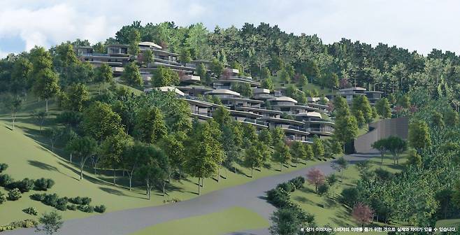 세레니티CC에 건설되고 있는 풀빌라 휴양형 콘도의 조감도세레니티CC 제공