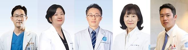 분당서울대병원 이비인후과 정우진, 치과 이효정, 방사선종양학과 엄근용, 가정의학과 이혜진, 보라매병원 방사선종양학과 위찬우 교수(사진 왼쪽부터).