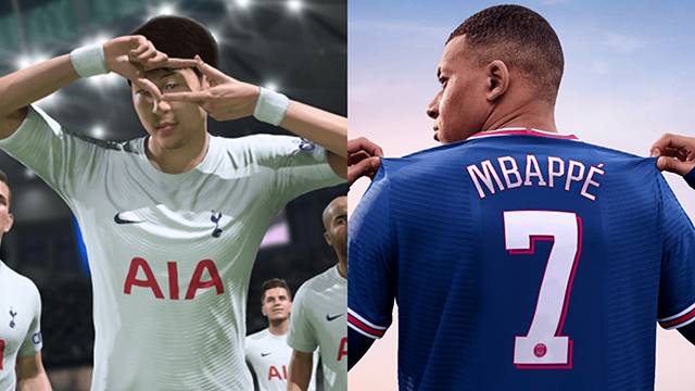 손흥민(왼쪽), 킬리안 음바페. 사진=FIFA 22 앰배서더 그래픽