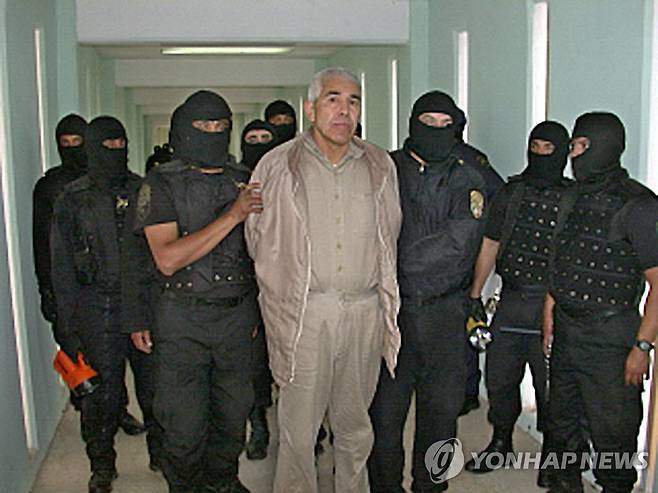 2005년 수감 당시 카로 킨테로  [멕시코 연방경찰 제공/AFP 연합뉴스 자료사진. 재판매 및 DB 금지]