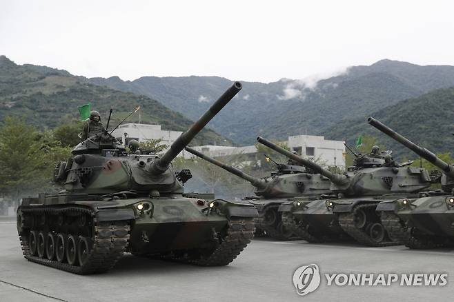 대만군이 보유한 미제 M60A3 '패튼' 전차 [EPA 연합뉴스자료사진. 재판매 및 DB 금지]