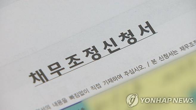 채무조정신청서 [연합뉴스TV 제공]