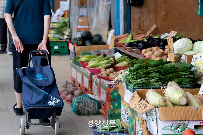 서울 동대문구 청량리청과물시장에서 시민들이 장을 보고 있다. 문재원 기자