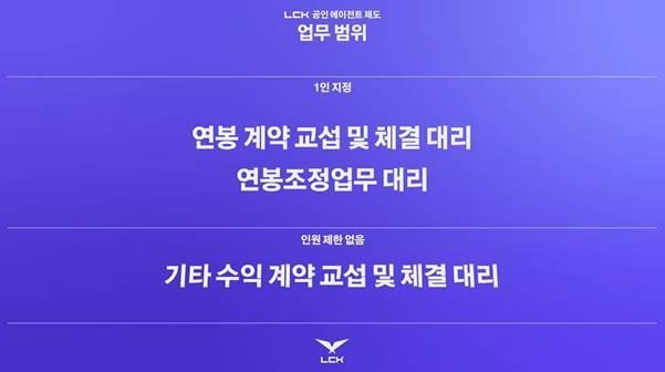 LCK, 공인 에이전트 제도 도입 [LCK 제공, 재판매 및 DB 금지]