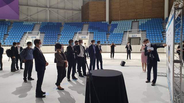 ▲ 2026 ITS(지능형교통체계)세계총회 개최도시 선정을 위한 ITS아·태 사무국 실사가 25일 강릉 씨마크호텔과 올림픽파크 일대에서 열렸다.