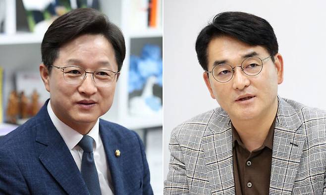 더불어민주당 강병원 의원(왼쪽), 박용진 의원. 뉴시스