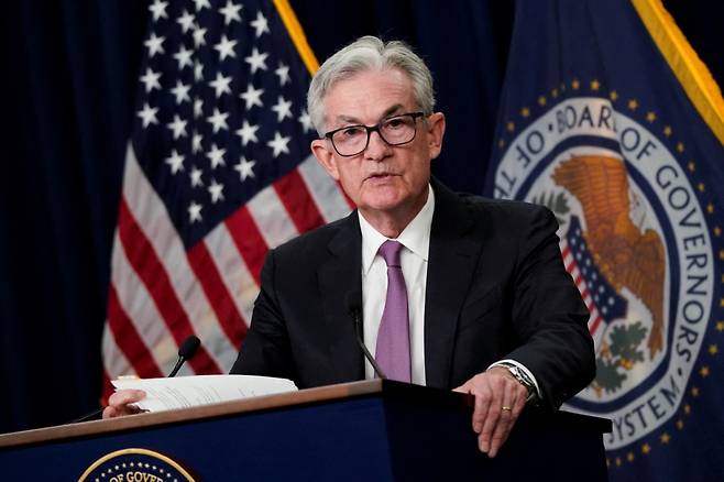 Federal Reserve Board Chairman Jerome Powell speaks during a news conference following a two-day meeting of the Federal Open Market Committee (FOMC) in Washington, U.S., July 27, 2022. REUTERS/Elizabeth Frantz /사진=로이터=뉴스1