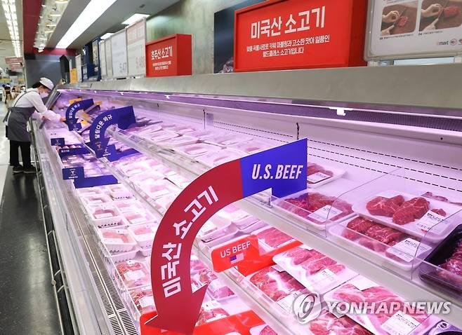 서울 시내 대형마트의 수입 소고기 판매대 모습 [연합뉴스 자료사진. 재판매 및 DB 금지]