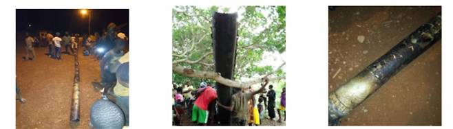 2020년 아프리카에 떨어진 중국 창정5B호 잔해물.[트위터 제공]