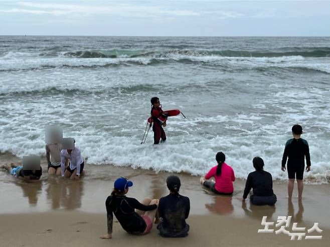 31일 태풍의 영향으로 파도가 높아 해운대해수욕장 입수가 금지됐다. 정혜린 수습기자