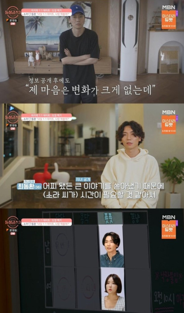 '돌싱글즈3' 출연자 최동환이 이소라에 대한 마음이 변함없다고 말했다. /사진=MBN '돌싱글즈3' 캡처