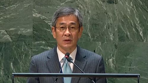 Ham Sang-wook, Deputy Minister for Multilateral and Global Affairs of South Korea‘s Ministry of Foreign Affairs, addresses the 10th Nuclear Weapons Non-Proliferation Treaty Review Conference in New York on Monday.　(Yonhap)