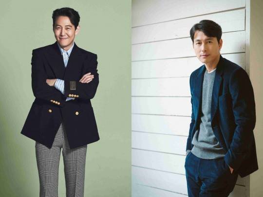 프로야구에 첫 시구와 시타를 하는 배우 이정재와 정우성[LG 트윈스 제공]