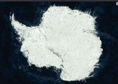 ‘남극’. 2010년 작. 손톱만한 크기의 고해상도 위성 사진들 을 모아 그래픽 작업. 안드레아스 구르스키 작품.