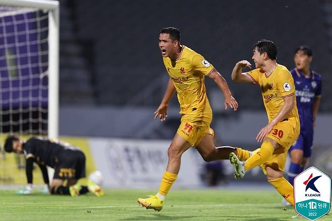 K리그 데뷔골을 넣은 광주의 산드로 [한국프로축구연맹 제공. 재판매 및 DB금지]