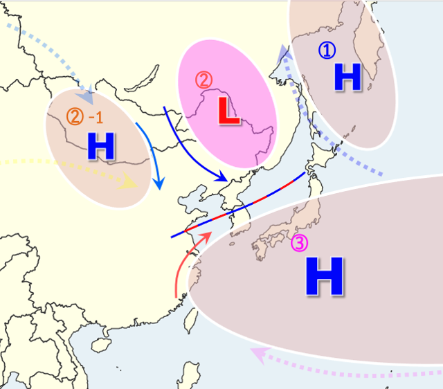 한반도 주변 기압계 모습. 기상청 제공
