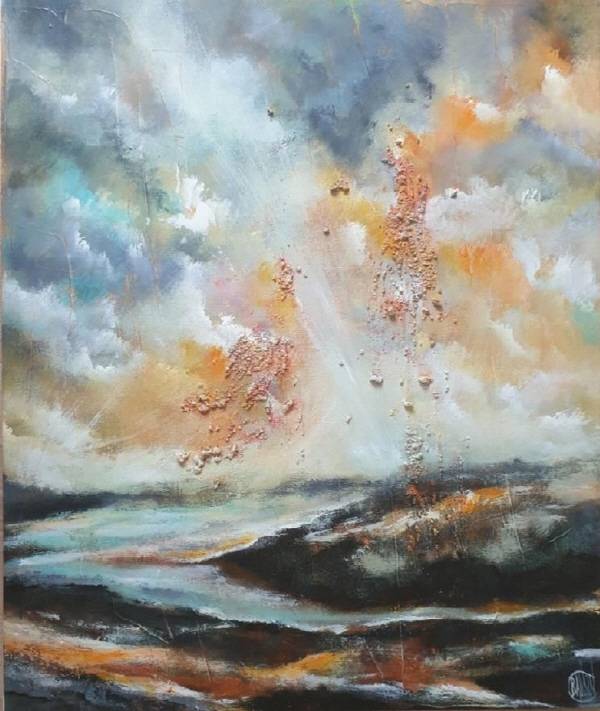 CHRISTOPHE BAUDIN, Promesse Orageuse, 62 x 74cm, Acrylique et Technique Mixte, 2019 ⓒAIAM-ADAGP. [사진 = Gallery라온]