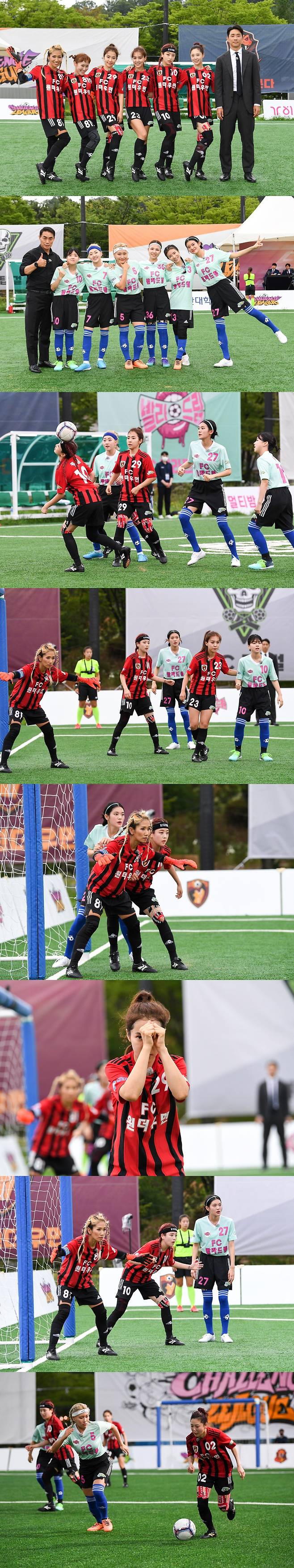 ‘골때녀’ FC원더우먼과 FC발라드림의 불꽃튀는 접전이 펼쳐진다.사진=SBS 제공