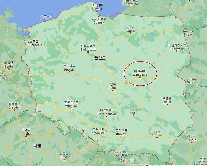 폴란드 바르샤바 / 사진출처 =구글 지도 갈무리