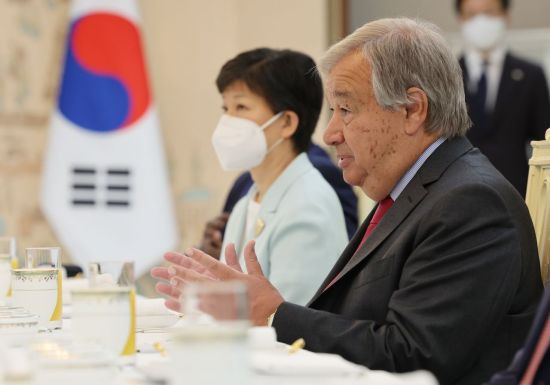 발언하는 구테흐스 유엔 사무총장 [이미지출처=연합뉴스]