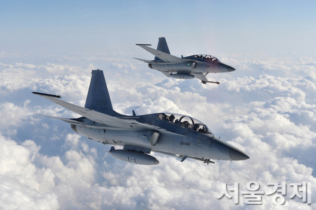 국산 경공격기 FA-50이 편대비행을 하고 있는 모습. 사진제공=KAI