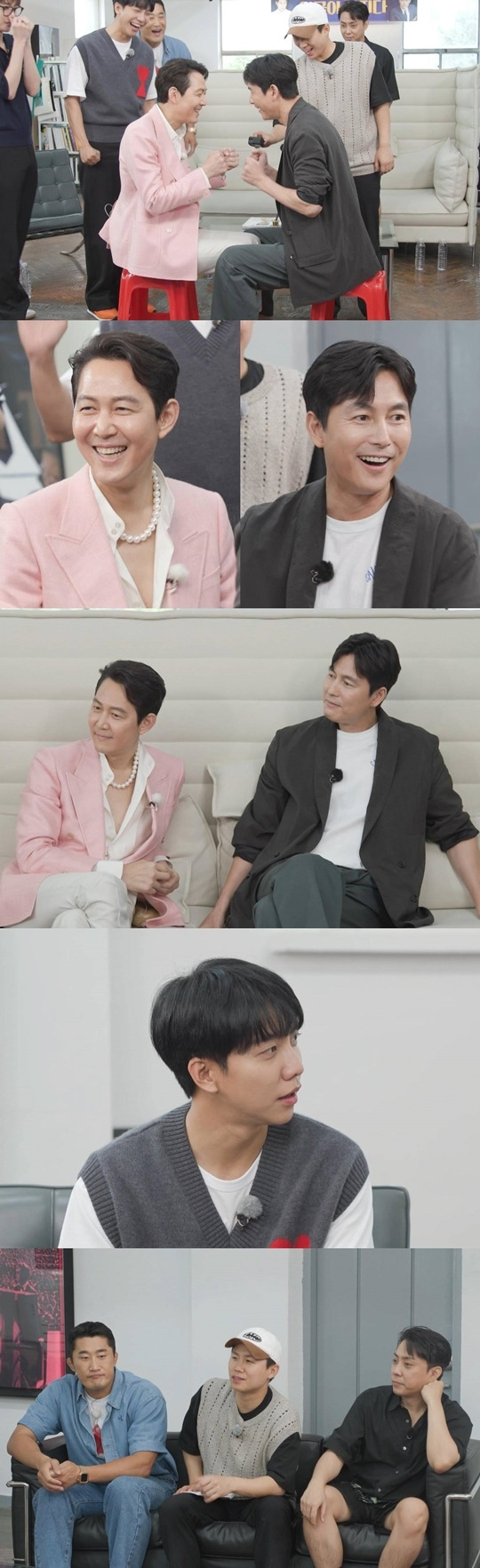SBS 예능 ‘집사부일체’에 출연하는 배우 이정재, 정우성의 등장장면. 사진 SBS