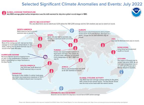 올해 7월은 전 세계적으로 극심한 고온현상이 나타났다. [사진=NOAA]