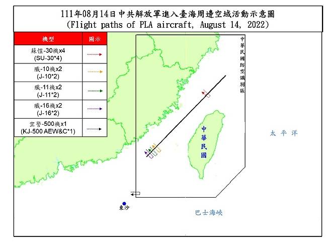 대만 국방부 발표 자료 [대만 국방부 홈페이지 캡처]