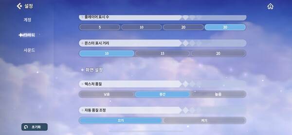 - 그래픽, 사운드 카테고리에서는 섬세한 조정이 가능하다