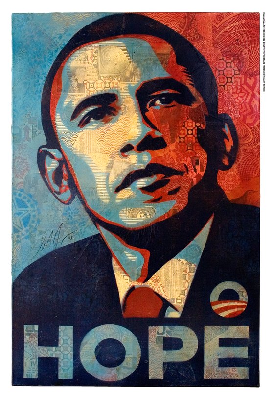 2008년 미국 대통령 선거 버락 오바마 공식 포스터. [사진 롯데뮤지엄]