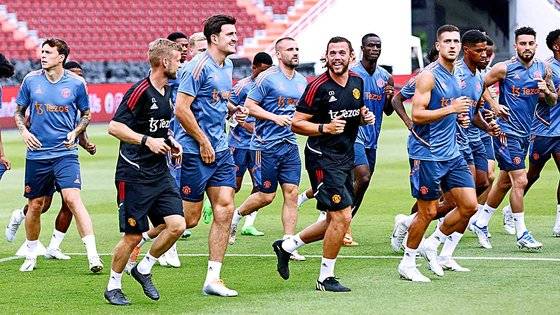 약체 브렌트퍼드전 패배 이튿날 휴일임에도 굴욕적인 추가 런닝 훈련을 실시한 맨유 선수단. AFP=연합뉴스