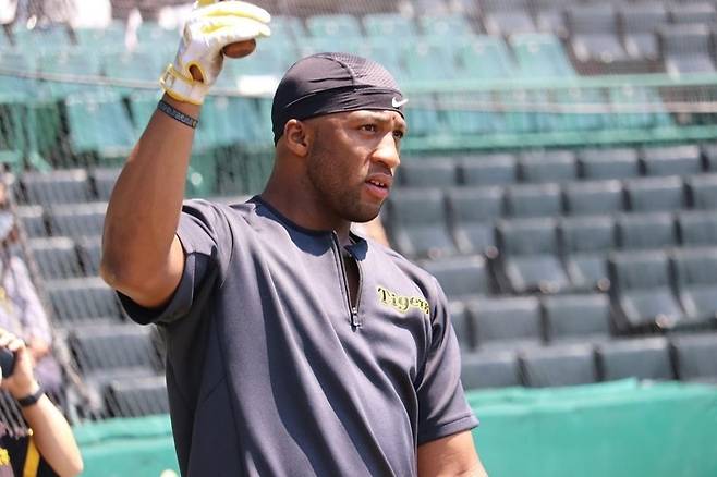 ▲ 한신 타이거즈 외야수 멜 로하스 주니어. ⓒ한신 타이거즈 공식 SNS 캡처