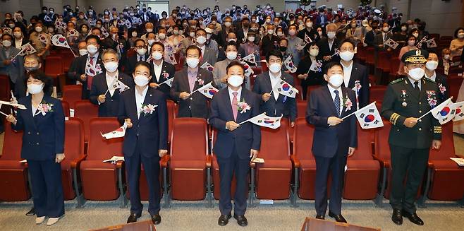 경남도 '제77주년 광복절 경축식' 개최 [경남도 제공. 재판매 및 DB 금지]