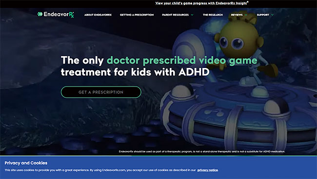 아킬리 인터랙티브의 게임형 디지털 치료제 ‘인데버Rx’. 사진 아킬리 인터랙티브 홈페이지