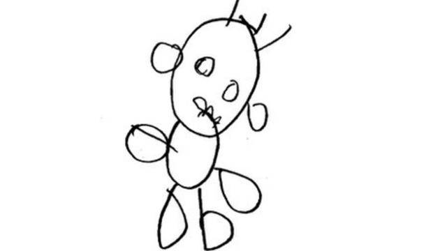 킹스칼리지런던 연구팀이 2014년 공개한 '인물화 실험'에서 최고점(만점)을 받은 4세 아동의 그림.