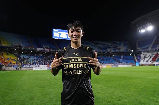 수원의 전진우가 프로축구 K리그1 28라운드 최우수선수(MVP)로 뽑혔다. [한국프로축구연맹 제공]