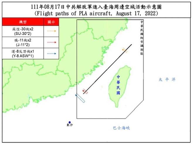 대만 국방부 발표자료 [대만 국방부 캡처]