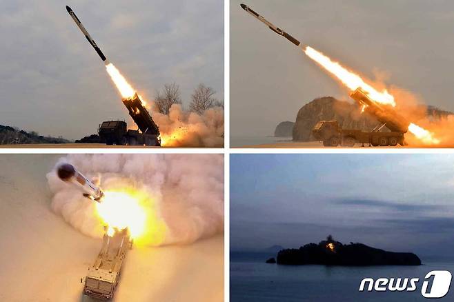 (평양 노동신문=뉴스1) = 북한이 지난 1월 발사·공개한 장거리 순항미사일. [국내에서만 사용가능. 재배포 금지. DB 금지. For Use Only in the Republic of Korea. Redistribution Prohibited] rodongphoto@news1.kr