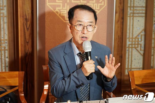 김사열 국가균형발전위원회 위원장이 18일  기자단 오찬간담회에서 발언하고 있다. 2022.08.18 (국가균형발전위원회 제공) @News1