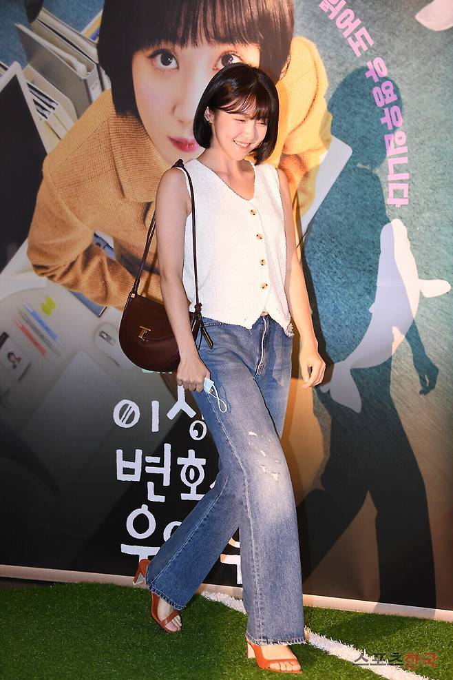 ENA 수목드라마 '이상한 변호사 우영우' 마지막회 단체 관람 행사에 참석한 주현영. ⓒ이혜영 기자 lhy@hankooki.com
